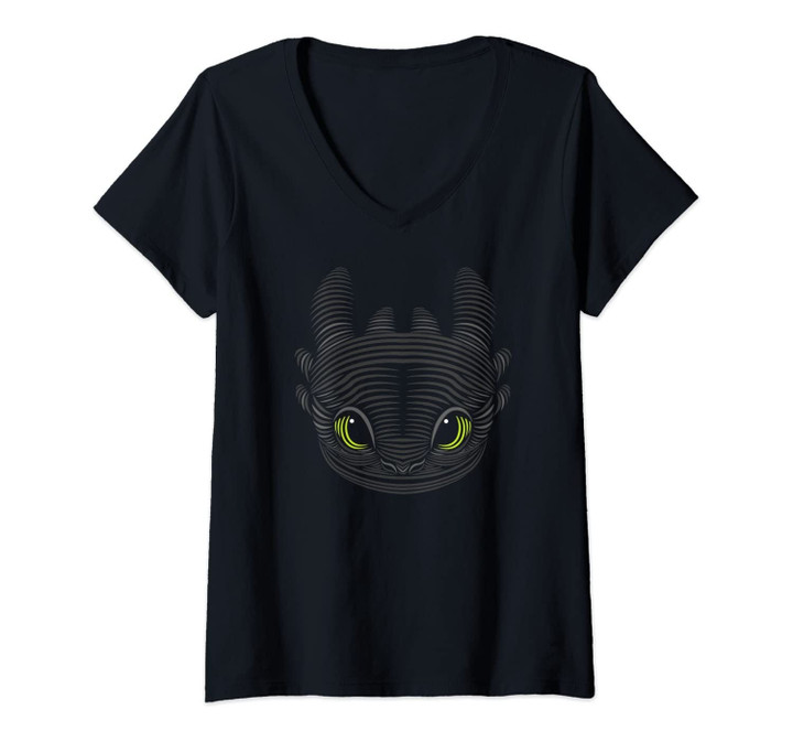 Womens How To Train Your Dragon 3 Hidden World Hd Toothless V-Neck T-Shirt