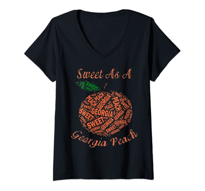 Womens Womens Georgia Peach V-Neck T-Shirt