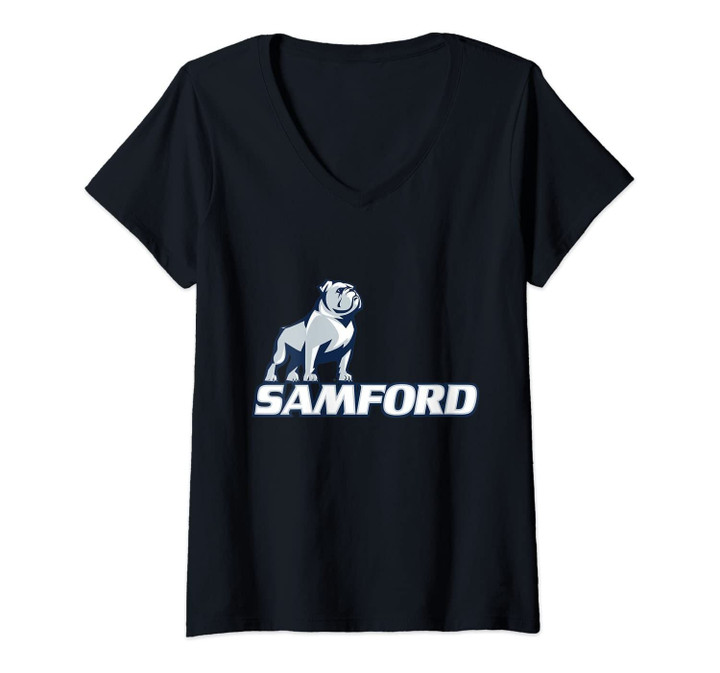 Womens Samford University Bulldogs Ncaa Ppsam01 V-Neck T-Shirt