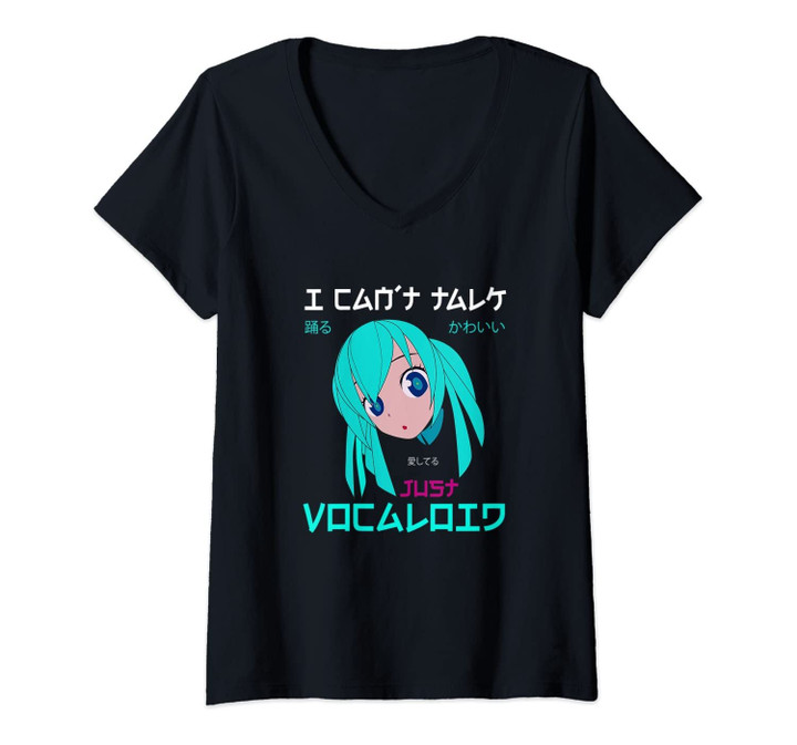 Womens I Can't Talk Just Vocaloid | Men Women V-Neck T-Shirt