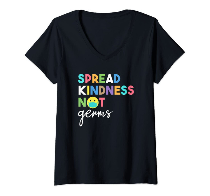 Womens Spread Kindness Not Germs 2020 Essential Be Kind V-Neck T-Shirt