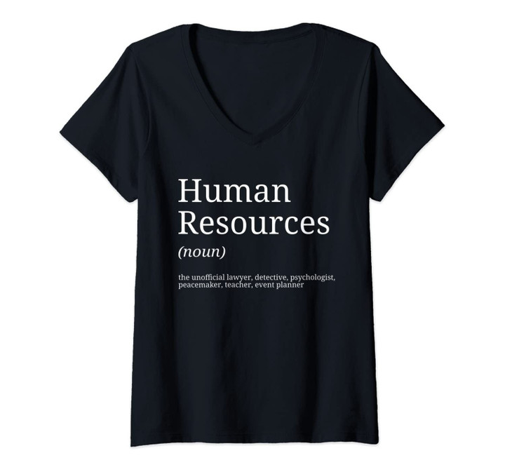 Womens Human Resources Gifts Funny Definition Human Resources V-Neck T-Shirt