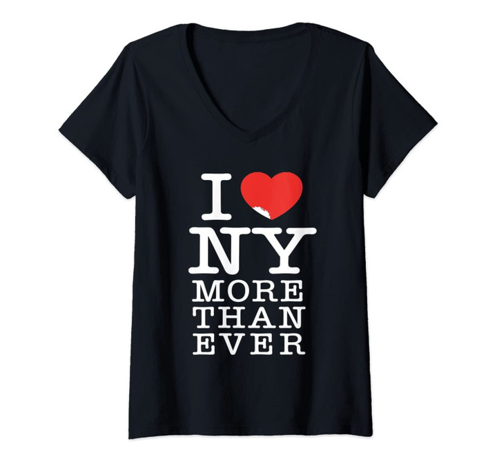 Womens I Love Nyc New York City More Than Ever Cute Christmas Gift V-Neck T-Shirt