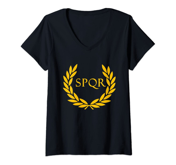 Womens Spqr Camp Jupiter Roman Senatus Populus Que Romanus V-Neck T-Shirt