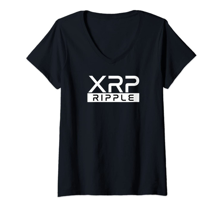 Womens Xrp Ripple Cryptocurrency V-Neck T-Shirt