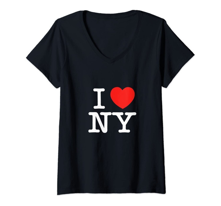Womens Vintage I Love New York Shirt New York Lover Gift, I Love Ny V-Neck T-Shirt