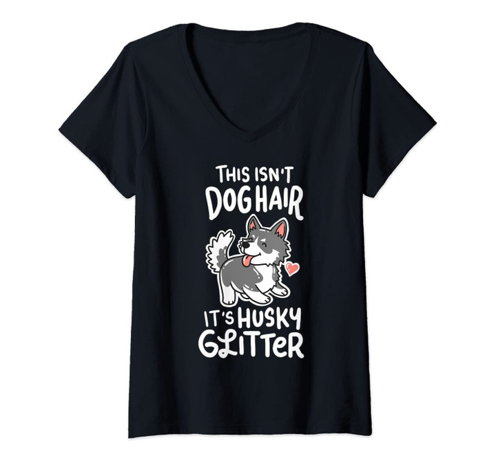 Womens Husky Siberian Dog Owner Puppy Gift V-Neck T-Shirt
