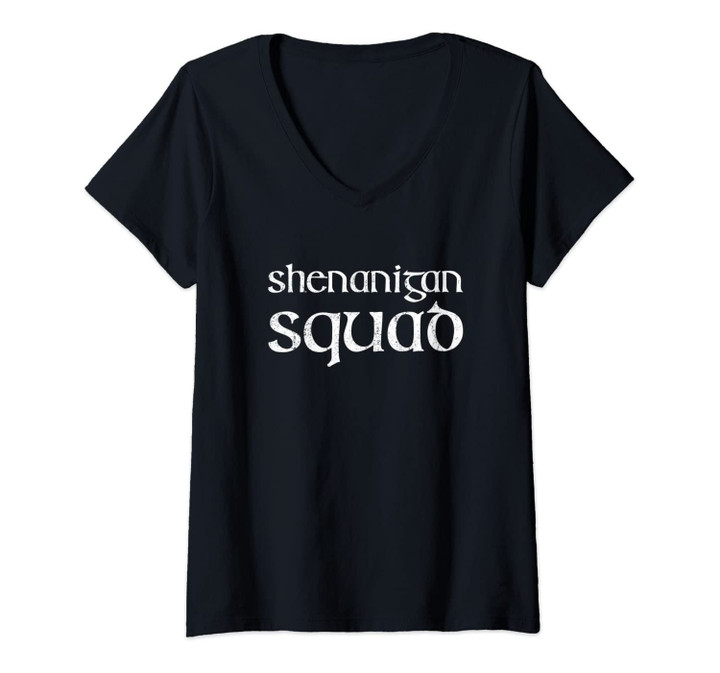 Womens Shenanigan Squad Funny Irish Pride V-Neck T-Shirt