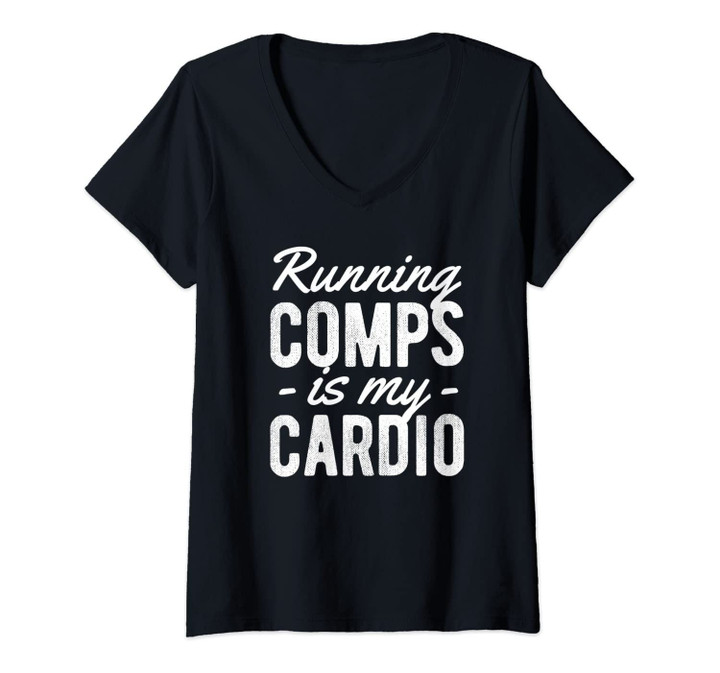 Womens Running Comps Is My Cardio Realtor Real Estate Agent Gift V-Neck T-Shirt