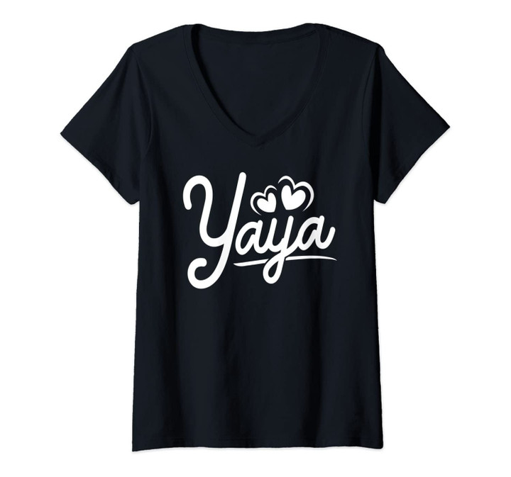 Womens Yaya Gifts From Grandchildren Yaya For Grandma Cute Yaya V-Neck T-Shirt
