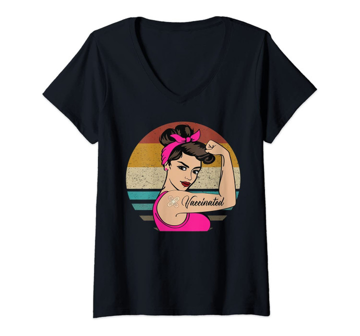 Womens I Have Been Vaccinated Shirt Pro Vaccine For Women Kids V-Neck T-Shirt