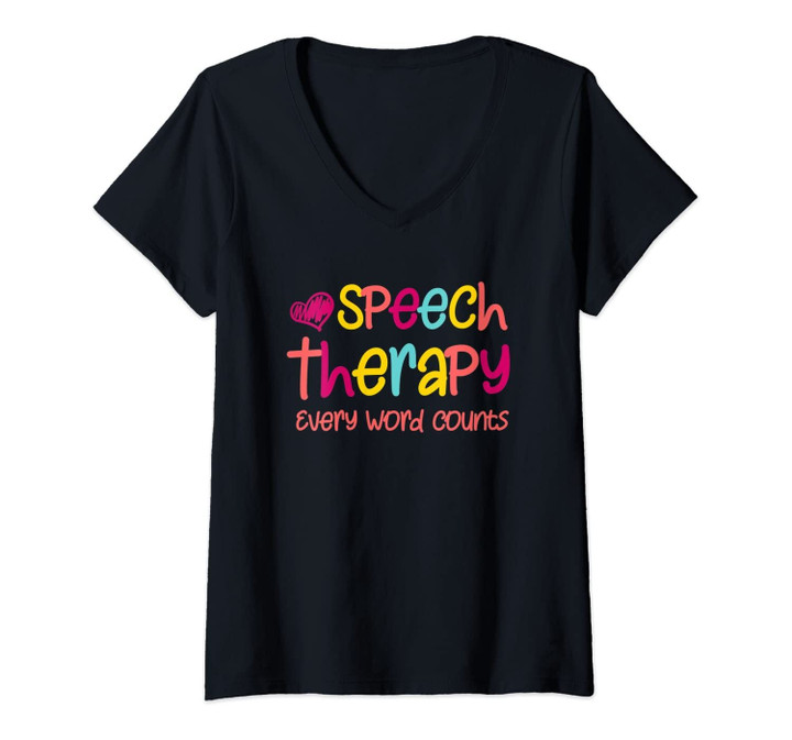 Womens Speech Therapy - Speech Language Pathologist Outfit Slp Gift V-Neck T-Shirt