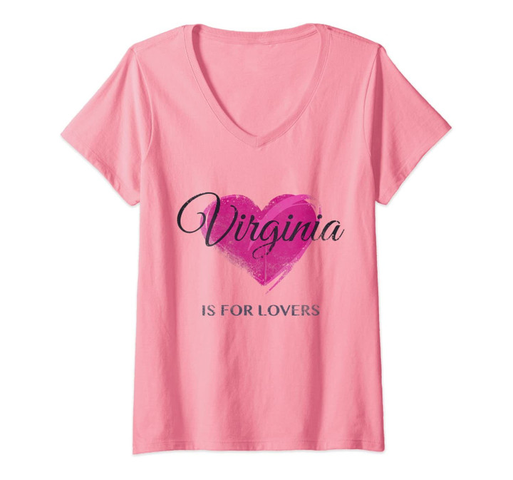 Womens Vintage Virginia Lovers | Dmv Va Souvenir Gifts V-Neck T-Shirt