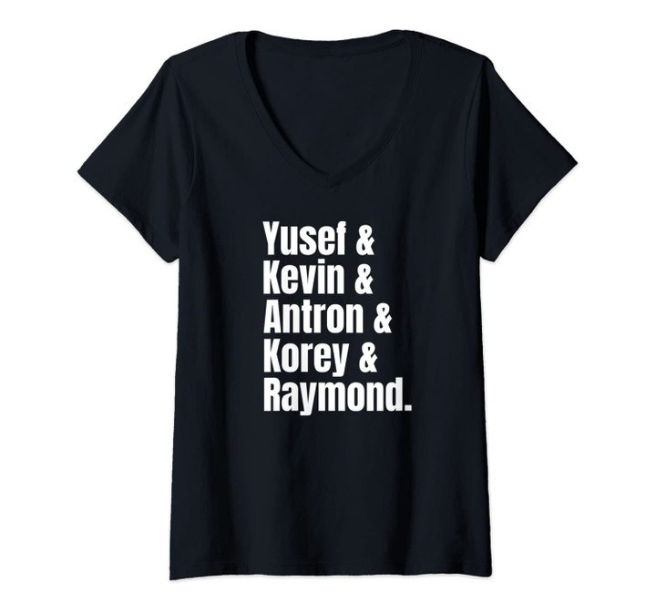 Womens Yusef Kevin Antron Shirt | Central Park Five Tshirt V-Neck T-Shirt