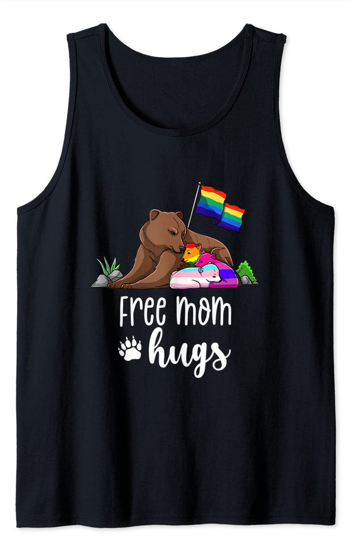 Free Mom Hugs Baby Cub LGBT Gay Pride Parent Accepting Shirt Tank Top