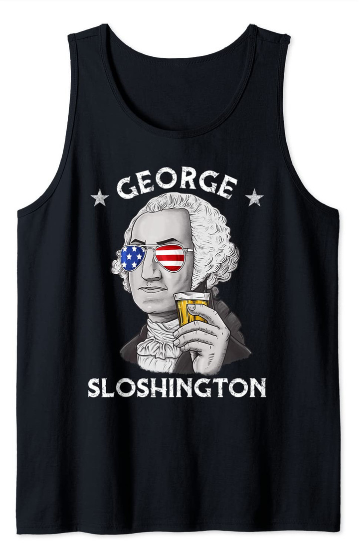 George Sloshington 4th Of July Funny American Washington Tank Top