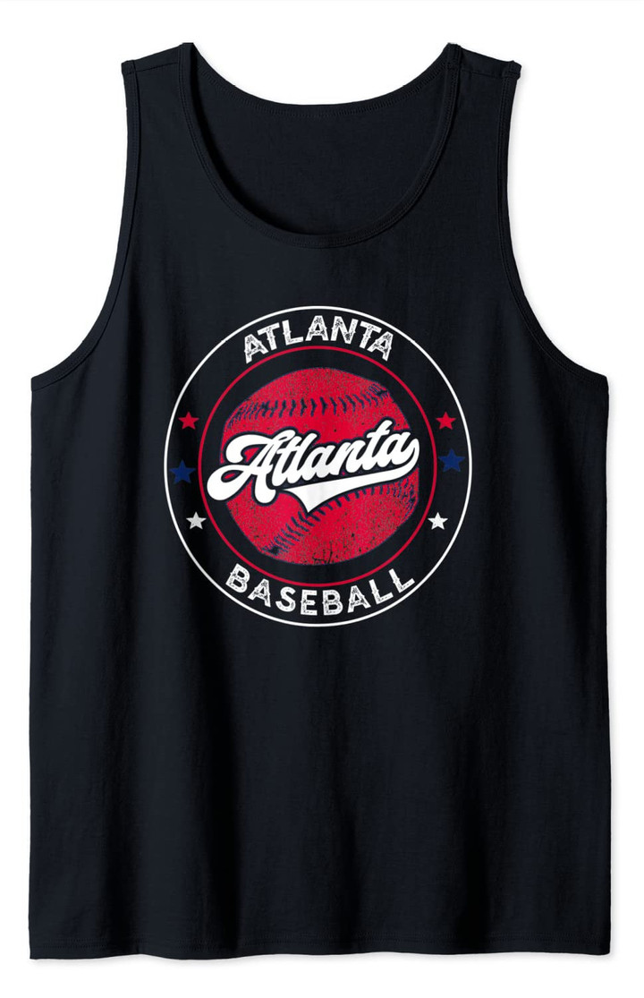 Atlanta Baseball ATL Distressed Game Day Brave Vintage Fan Tank Top