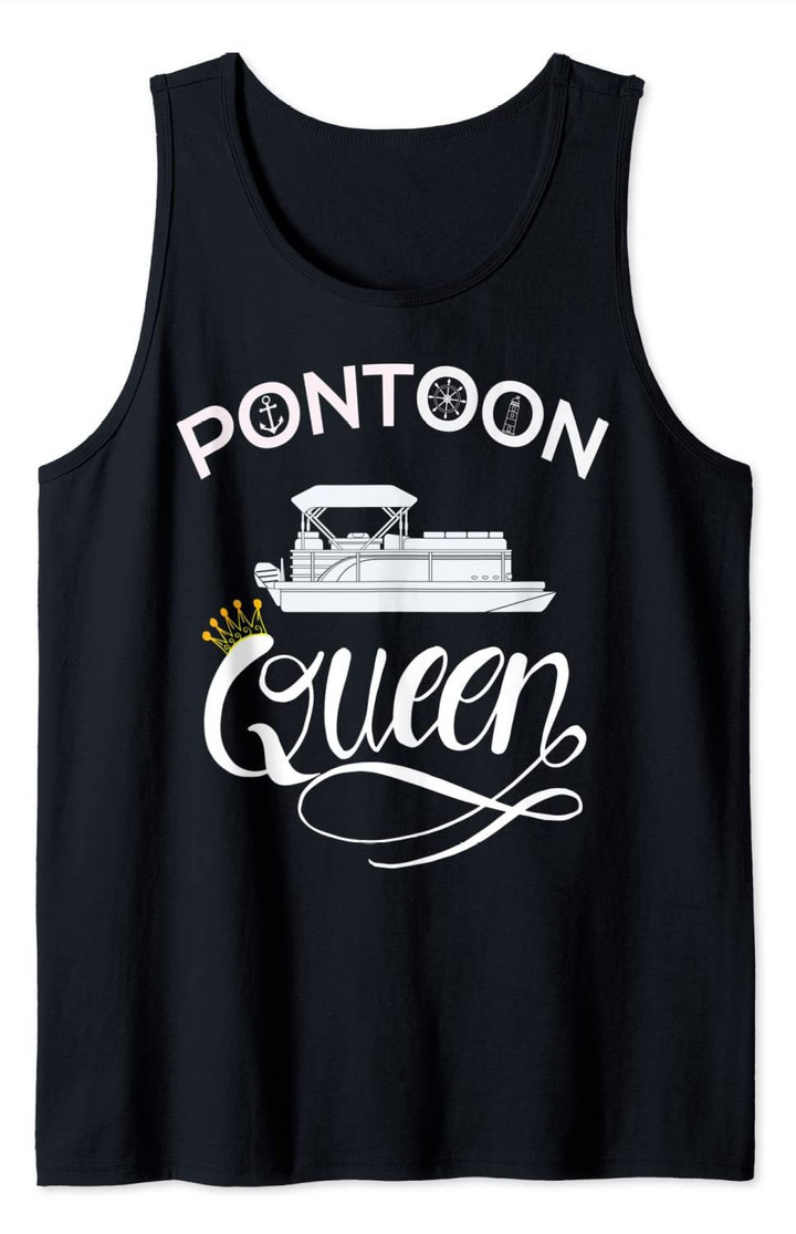 Pontoon Queen Shirt Funny Pontoon Boat Accessories Tank Top
