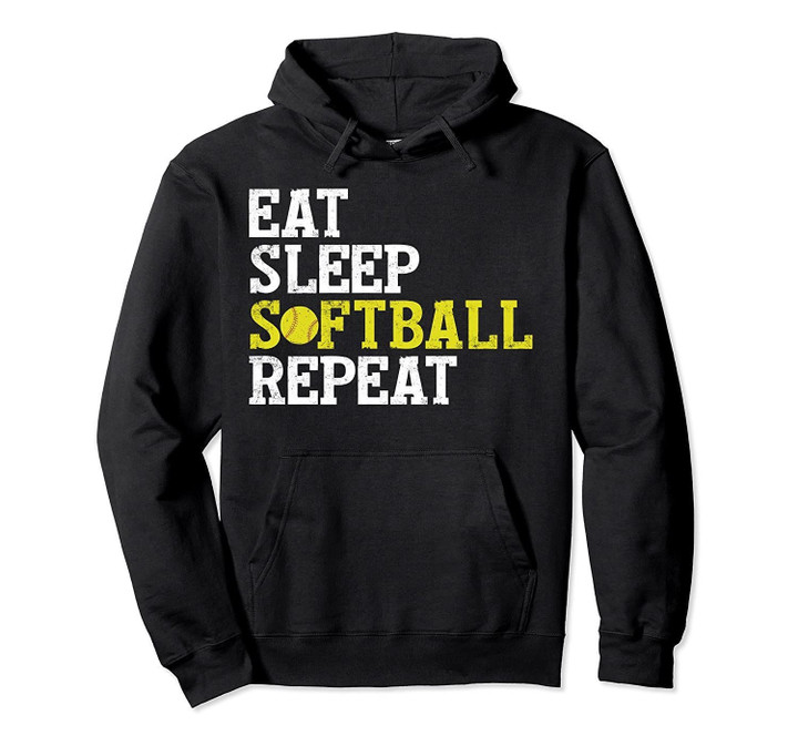 Eat Sleep Softball Repeat Hoodie Gift