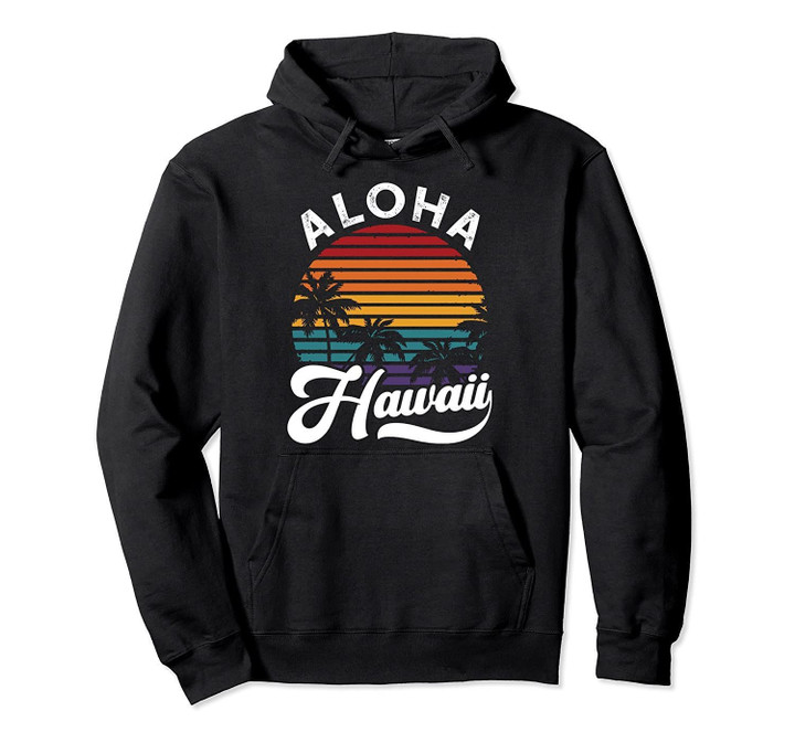 Aloha Hawaii Hoodie Retro Vintage Sunset