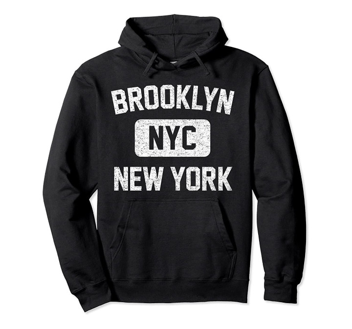 Brooklyn Hoodie - Gym Style Distressed White Print