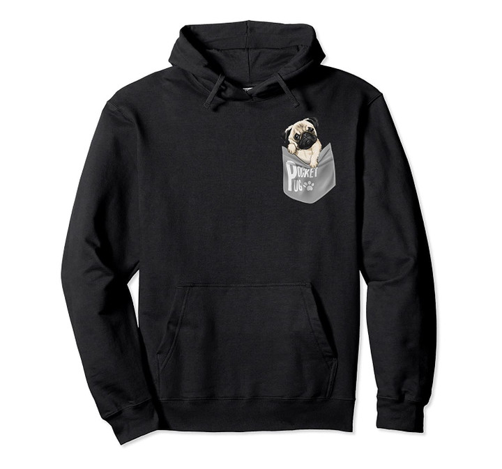 Funny Cute Pug Dog In Pocket Hoodie For Men Women Christmas