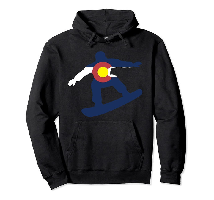 Colorado Flag Snowboarding Winter Hoodie Gift Idea