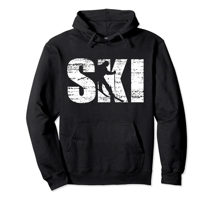 Cool Distressed Skiing hoodie for skiers
