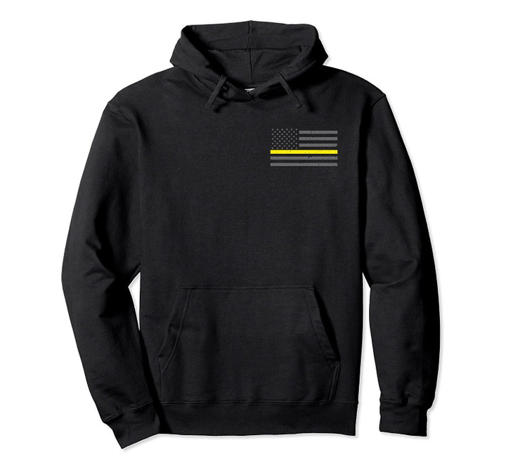Thin Gold Line Flag 911 Dispatcher Support Hoodie