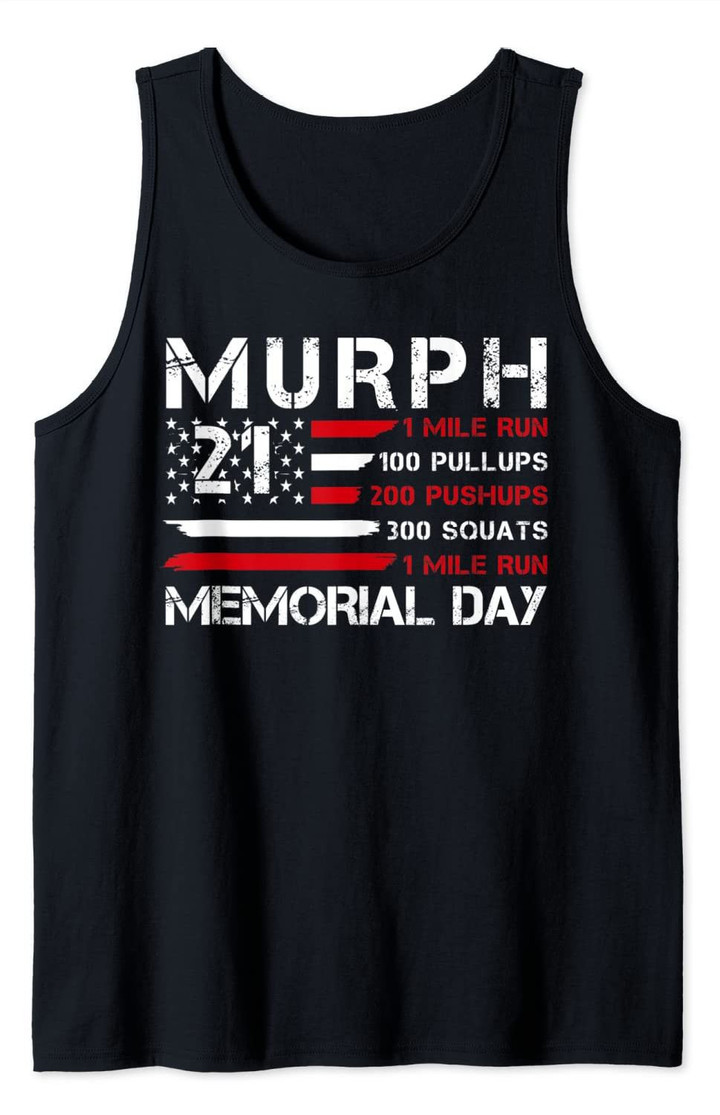 Murph 2021 American Patriotic Workout Challenge Memorial Day Tank Top