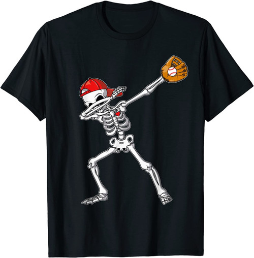 Dabbing Skeleton Baseball T-Shirt Dab Hip Hop Skull Gift