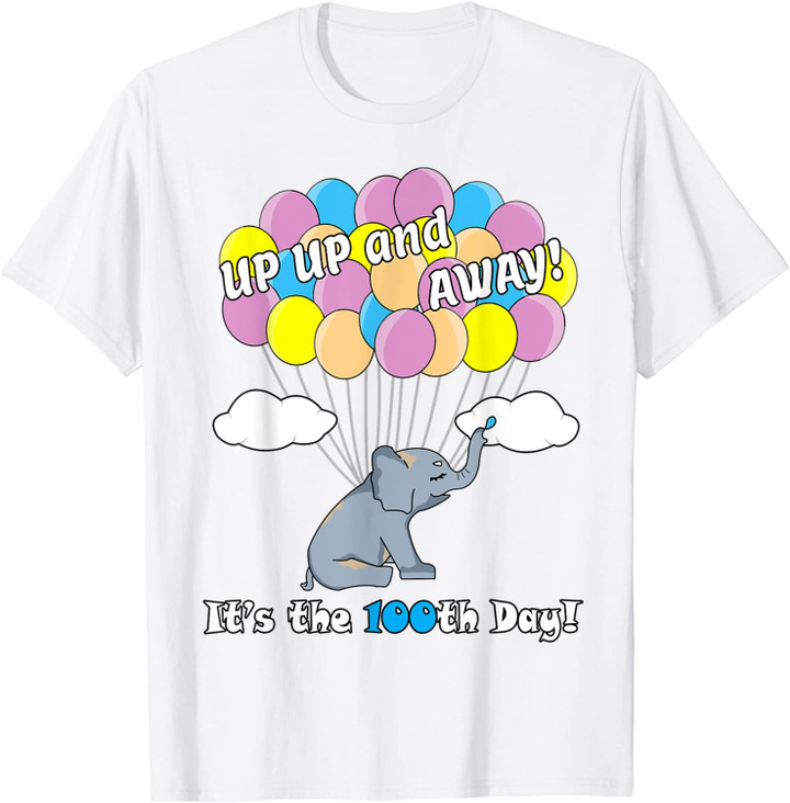 Funny Elephant Party Balloons Cute 100 Days Of School Gifts T-Shirt