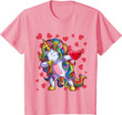 Valentine's Day Shirt Girls Women Dabbing Unicorn Valentines T-Shirt