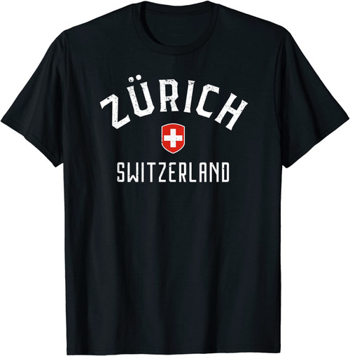 Zurich Switzerland T Shirt - Swiss Flag Zurich Tee