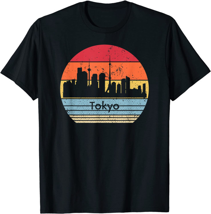 Tokyo City Retro Sunset City lover Gift for Men Women T-Shirt