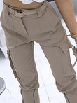 Elastic High Waist Pocket Zipper Cargo Pants