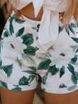 Floral Print Pocket Button Casual Shorts