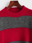 Drop Shoulder Oversized Colorblock Sweater