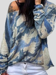 Round Neck Loose Tie-Dye Long Sleeve T-Shirts