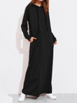 Pocket Long Sleeve Hooded Maxi Dress