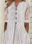 Printed V-Neck Pocket Maxi Dress