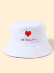 Heart Embroidery Bucket Hat