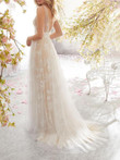 Lace V Neck Sleeveless Bridesmaid Long Dress