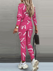 Letter Print Long-sleeved Trousers Casual Sports Suit