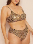 High-cut Two-piece Leopard Print Bikini Swimsuit