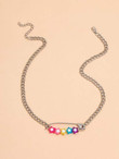 Safety Pin Decor Chain Necklace