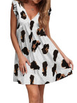 Ruffle Sleeve Leopard Print Mini Dress