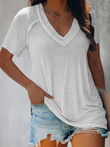 Solid Short Sleeve Loose T-shirts