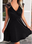Sleeveless Deep V-Neck Glamorous Mini Dress