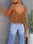 Solid Open Back Tassel Camisole